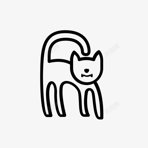 猫动物万圣节图标svg_新图网 https://ixintu.com 万圣节 万圣节套装3 动物 恐怖 猫