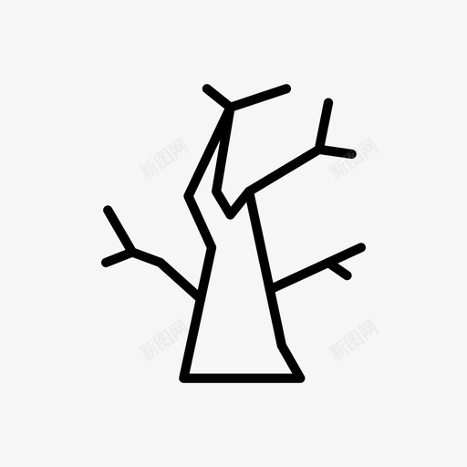 树万圣节恐怖图标svg_新图网 https://ixintu.com 万圣节 万圣节线图标 恐怖 树 自然