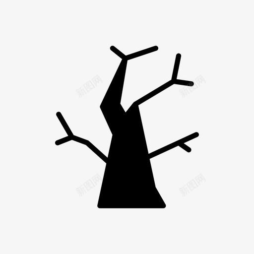 树万圣节恐怖图标svg_新图网 https://ixintu.com 万圣节 万圣节雕文图标 恐怖 树 自然