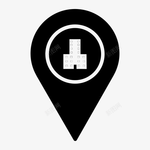 酒店区域位置标识图标svg_新图网 https://ixintu.com 位置标识 区域 汽车旅馆 酒店