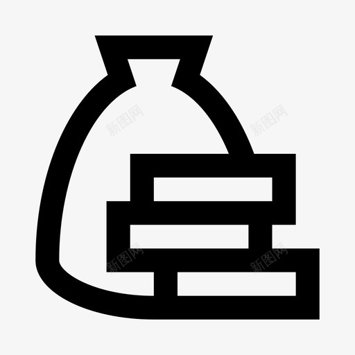 钱袋硬币金融图标svg_新图网 https://ixintu.com 电子商务 硬币 线路 金融 钱袋