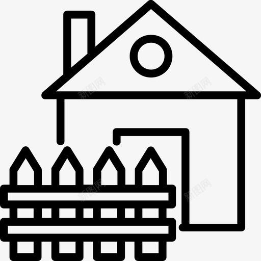 家庭围栏围栏家庭花园图标svg_新图网 https://ixintu.com 围栏 家庭围栏 家庭庭院 家庭花园 房地产线图标集