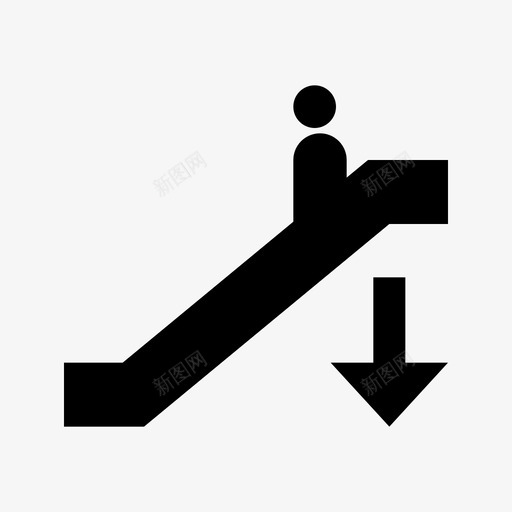 自动扶梯下降标志指路图标svg_新图网 https://ixintu.com 指路 标志 自动扶梯下降