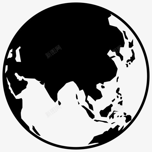 地球亚洲地图图标svg_新图网 https://ixintu.com 世界地图 亚洲 地图 地球