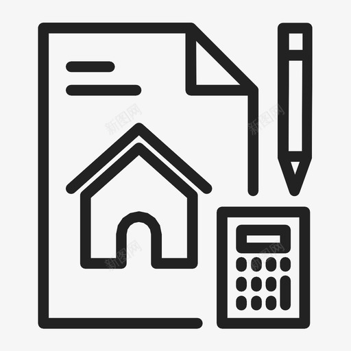文件业务计算器图标svg_新图网 https://ixintu.com 业务 文件 计算器 货币 金融