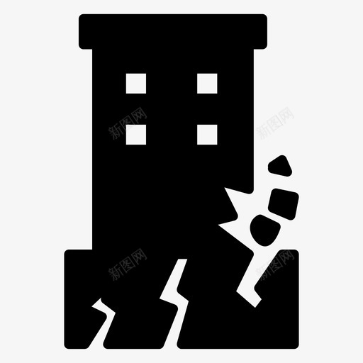 地震建筑物自然灾害图标svg_新图网 https://ixintu.com 地震 建筑物 海啸和地震 自然灾害