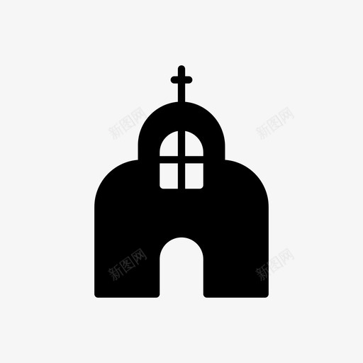 建筑天主教教堂图标svg_新图网 https://ixintu.com 万圣节 万圣节标志 天主教 庄园 建筑 教堂