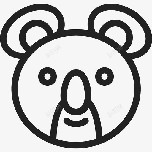 考拉动物头图标svg_新图网 https://ixintu.com 动物 头 考拉 野生动物