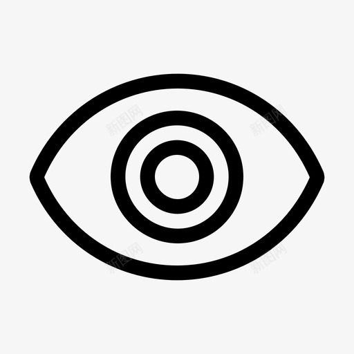 预览眼睛看见图标svg_新图网 https://ixintu.com 可见性 显示 看见 眼睛 轮廓 预览