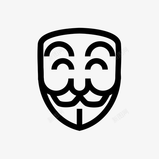 匿名微笑表情符号黑客图标svg_新图网 https://ixintu.com 互联网 匿名微笑 匿名面具 表情符号 面具 黑客