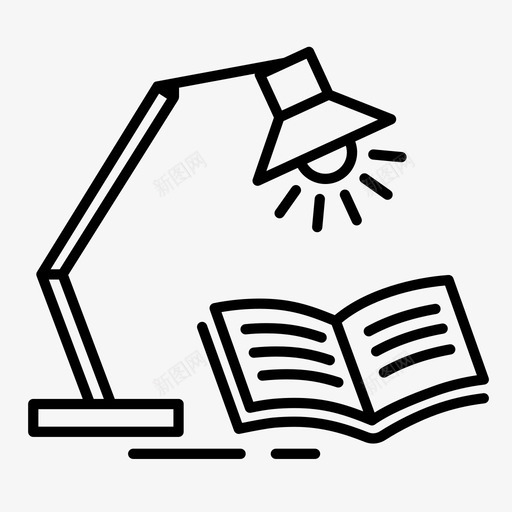 学习书籍台灯图标svg_新图网 https://ixintu.com 书籍 书籍和阅读 台灯 学习 教育