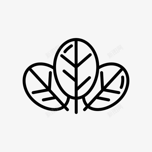 树叶绿色自然图标svg_新图网 https://ixintu.com 季节 树叶 植物 生态线性图标集 绿色 自然
