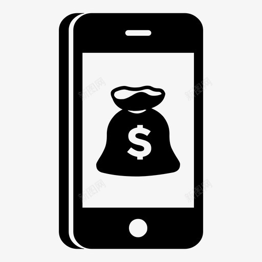 智能手机手机钱袋图标svg_新图网 https://ixintu.com 手机 智能手机 智能手机功能 钱袋