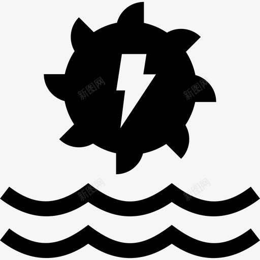 水电能源水能图标svg_新图网 https://ixintu.com 水电 水能 水轮机 能源