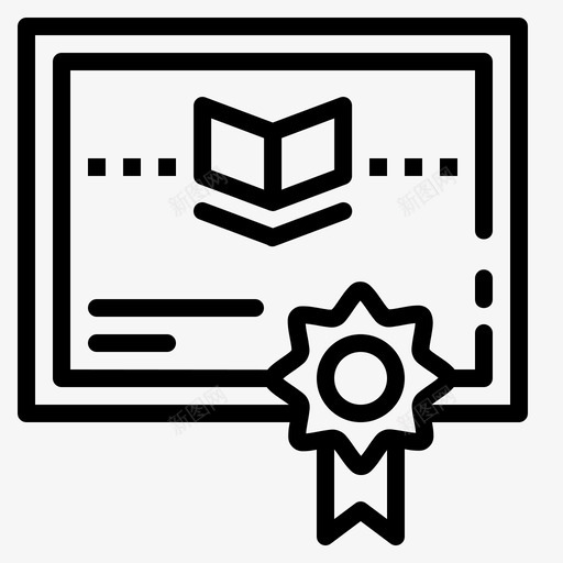 成绩证书学位图标svg_新图网 https://ixintu.com 学位 学历 成绩 文凭 证书