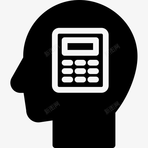 计算器头部人类图标svg_新图网 https://ixintu.com 人类 人类思维字形 头脑 头部 思考 想法 计算器