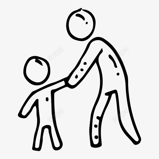 跟随孩子领导父母图标svg_新图网 https://ixintu.com 人 人类活动涂鸦 儿子 父母 跟随孩子 领导