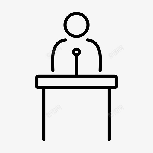 演讲会议毕业典礼图标svg_新图网 https://ixintu.com 会议 商务 毕业典礼 演讲 讲台
