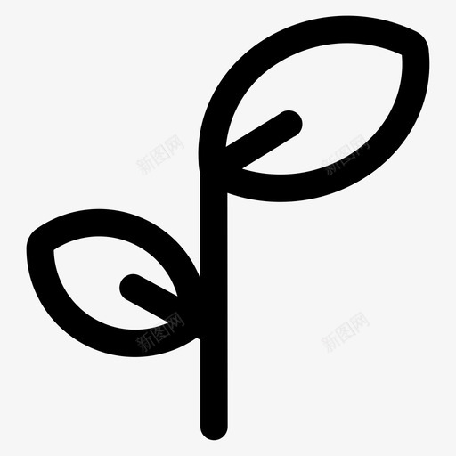 成长树叶图标svg_新图网 https://ixintu.com 成长 树叶