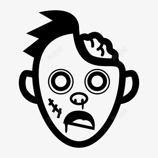 僵尸大脑万圣节图标svg_新图网 https://ixintu.com 万圣节 亡灵 僵尸 大脑 怪物