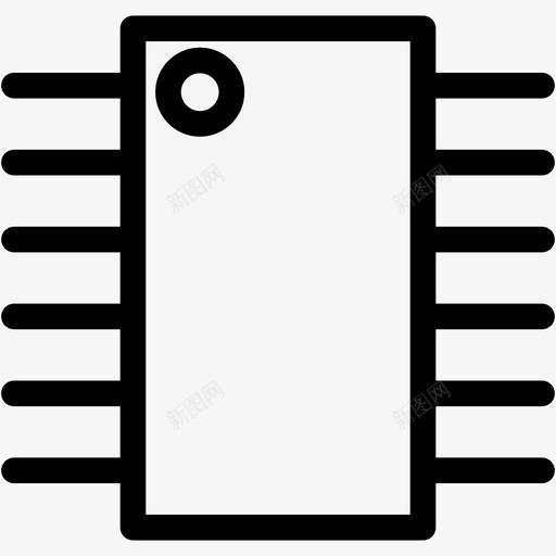 集成电路cpu微控制器图标svg_新图网 https://ixintu.com cpu 微处理器 微控制器 电子符号概要 集成电路