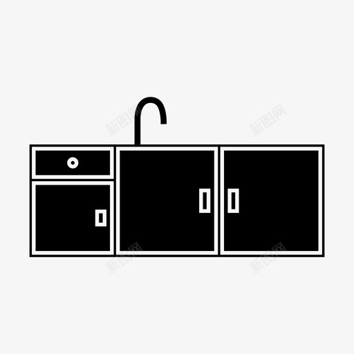 厨房橱柜厨房用具图标svg_新图网 https://ixintu.com 厨房 厨房用具 橱柜 水槽
