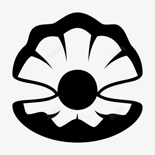 珍珠海滩蛤蜊图标svg_新图网 https://ixintu.com 大海 海洋 海滩 珍珠 蛤蜊 贝壳