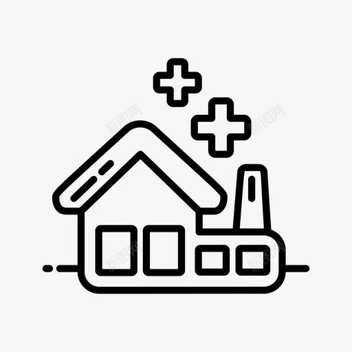 生态工厂建筑环境图标svg_新图网 https://ixintu.com 工业 建筑 环境 生态工厂 生态线性图标集 绿色