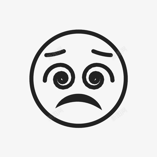 震惊困惑表情图标svg_新图网 https://ixintu.com 困惑 脸 脸书 表情 震惊