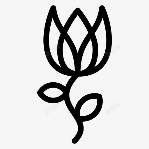 花叶自然图标svg_新图网 https://ixintu.com 农业 叶 植物 玫瑰 自然 花