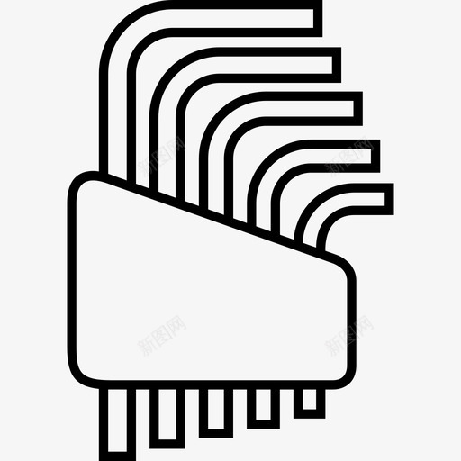 六角工具内六角扳手图标svg_新图网 https://ixintu.com 六角工具 内六角 套件 工具线 扳手