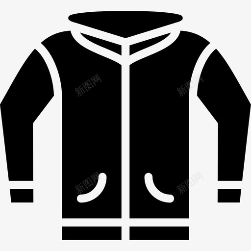 夹克服装衣服图标svg_新图网 https://ixintu.com 夹克 拉链 服装 衣服 衣服套装字形 连帽衫