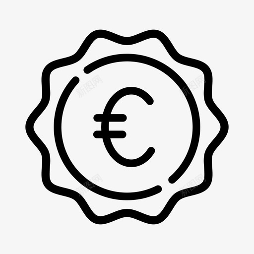 欧元硬币现金优惠券图标svg_新图网 https://ixintu.com 价格 优惠券 欧元硬币 现金 货币 货币pt2