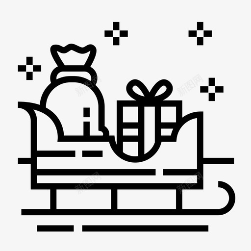 雪橇圣诞节新年图标svg_新图网 https://ixintu.com 圣诞老人 圣诞节 新年 雪橇