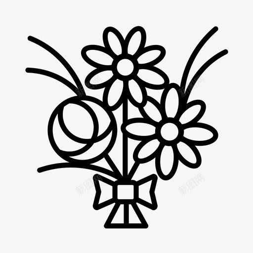 花束鲜花花店图标svg_新图网 https://ixintu.com 婚礼 托儿所 花园 花店 花束 鲜花