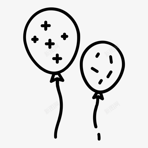 气球生日庆祝图标svg_新图网 https://ixintu.com 婚礼订婚图标集 庆祝 新年 气球 派对 生日