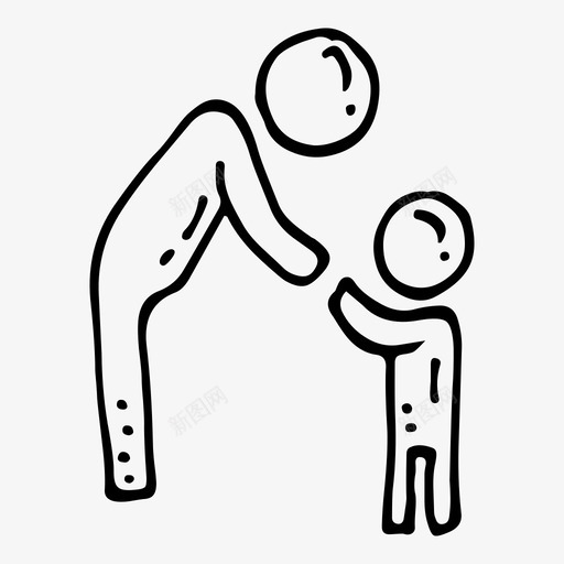 监护人孩子帮助图标svg_新图网 https://ixintu.com 人 人类活动涂鸦 孩子 帮助 爱 父母 监护人