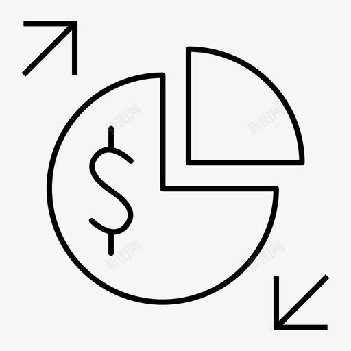 预算余额美元饼图图标svg_新图网 https://ixintu.com 美元 财务 预算余额 饼图
