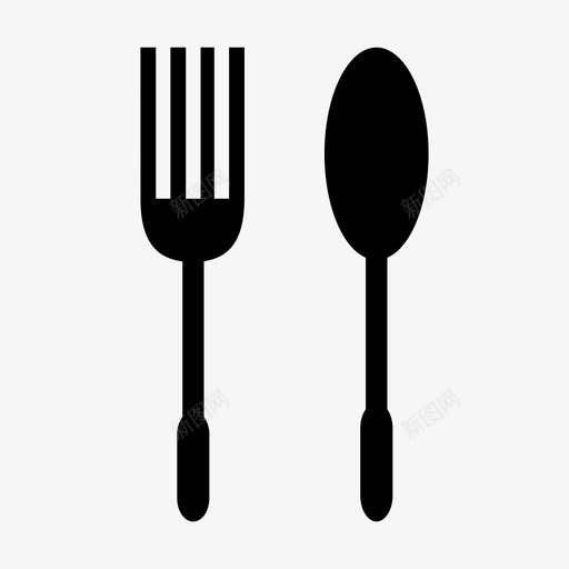 叉子和勺子吃餐馆图标svg_新图网 https://ixintu.com 叉子和勺子 吃 食物 餐馆