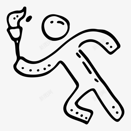奥运会跑步运动图标svg_新图网 https://ixintu.com 人类活动涂鸦 奥运会 火炬 跑步 运动