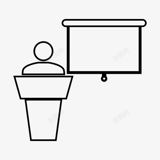 演示黑板讲师图标svg_新图网 https://ixintu.com 幻灯片 教学 教师 演示 讲师 黑板