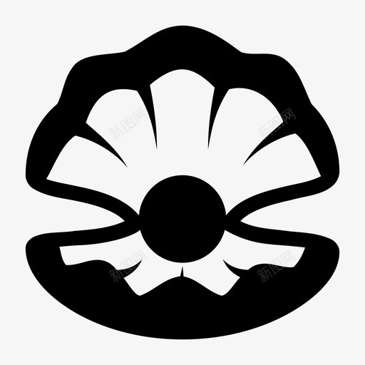 珍珠海滩蛤蜊图标svg_新图网 https://ixintu.com 大海 海洋 海滩 珍珠 蛤蜊 贝壳