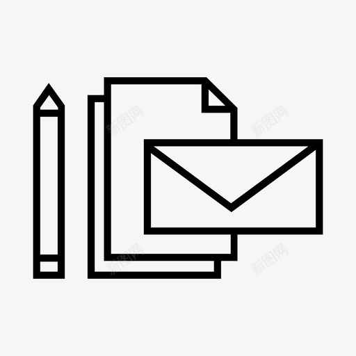 写电子邮件信件明信片图标svg_新图网 https://ixintu.com 信件 写电子邮件 明信片