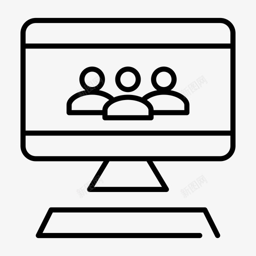 电脑电话会议聊天对话图标svg_新图网 https://ixintu.com 互联网 会议 对话 电脑电话会议 聊天 视频聊天