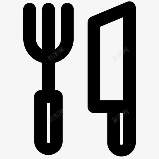 餐厅食物叉子图标svg_新图网 https://ixintu.com 刀 叉子 食物 餐厅