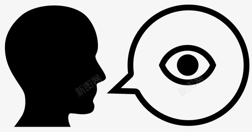 描述气泡眼睛图标svg_新图网 https://ixintu.com 动词 描述 气泡 眼睛 说
