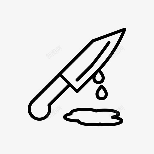 刀砍万圣节图标svg_新图网 https://ixintu.com 万圣节 万圣节线图标 刀 杀 武器 砍