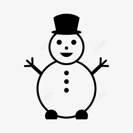雪人寒冷假日图标svg_新图网 https://ixintu.com 假日 冬天 天气 寒冷 雪人