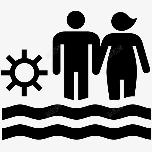 海滩情侣假日海洋图标svg_新图网 https://ixintu.com 假日 假期 夏天 海洋 海滩情侣
