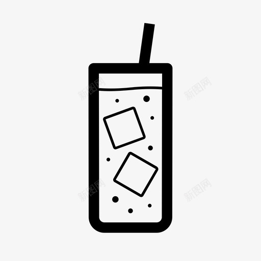 高球鸡尾酒玻璃杯图标svg_新图网 https://ixintu.com 吸管 快乐时光 玻璃杯 高球 鸡尾酒